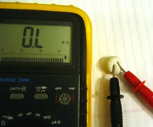 sticky-tack measured with a multimeter