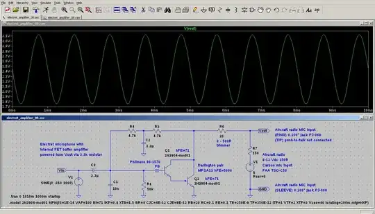 Electret amplifier LTSPICE