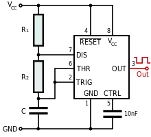 555 Timer, astable mode