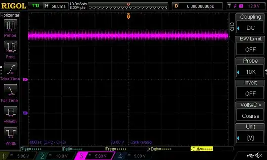 scope trace of button release showing bounce