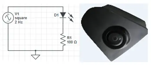 LED flashing light captured by camera