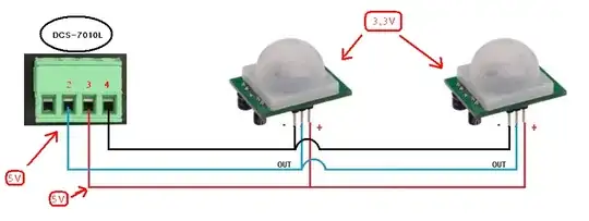 proposed connection diagram with two PIRs in parallel