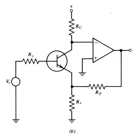 BJT connected to op-amp