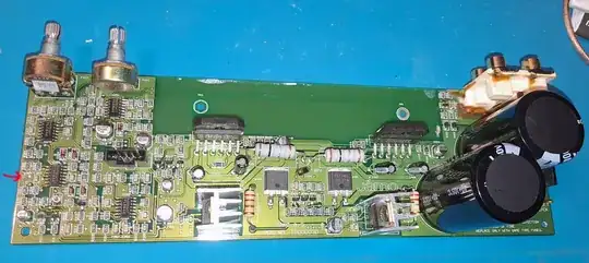 Whole circuit board. RCA input on right.