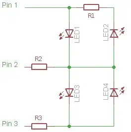 3 pin Charlieplexing circuit