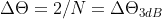 \Delta \Theta = 2/N = \Delta \Theta_{3dB}