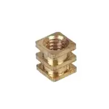 http://www.brasspartfittings.com/Brass-inserts/Brass-Square-Inserts.htm