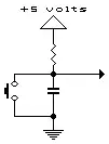 RC network connected to momentary switch to debounce