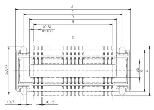 Molex SlimStack 54363-0489 drawing