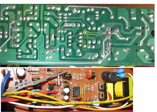 Picture of the board of an emergency lamp
