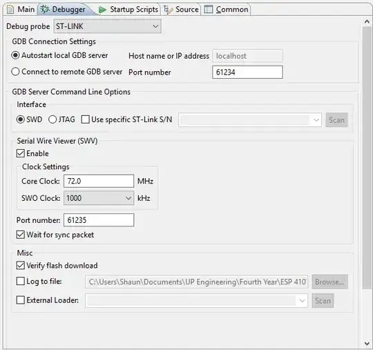 Debug settings