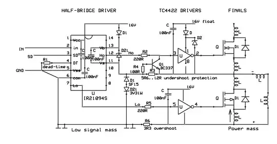 Here is all the assembly, simplified, but detailed in the main half-bridge driver section
