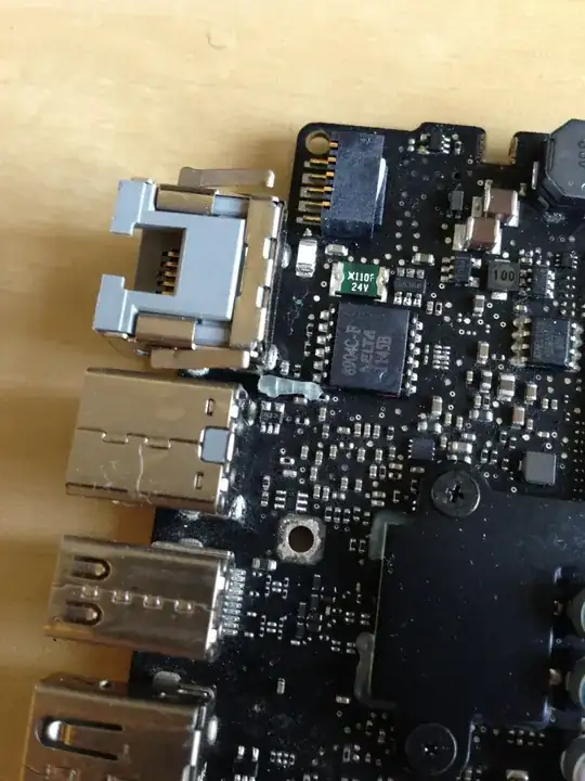 It is visible here near the ethernet port