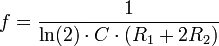 Output frequency of 555 Timer in astable mode