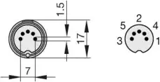 MIDI connector dimensions