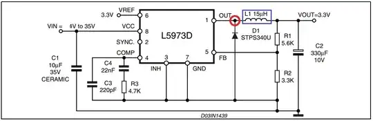Oscilloscope readings of a 5 volts circuit being opened