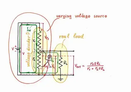 Voltage divider loaded