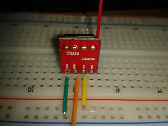 close up of the transmitters pin-out
