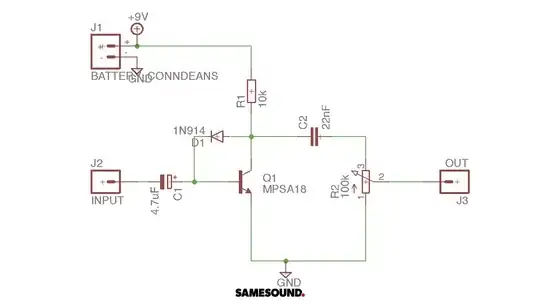 Fuzz pedal circuit