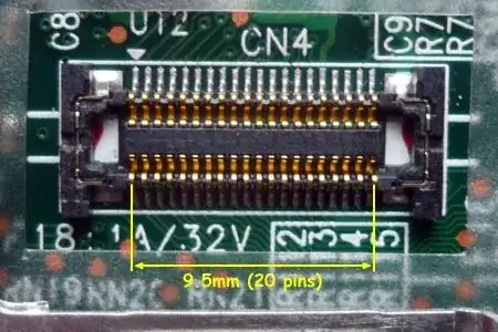Photo of component with 40 pins
