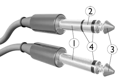 1ground 2Right 3Left 4Insulating ring