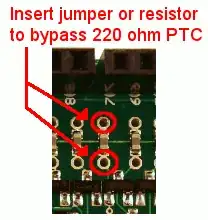 Ruggeduino bypass 220R PTC