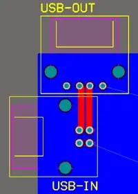 Corner layout of USB sockets