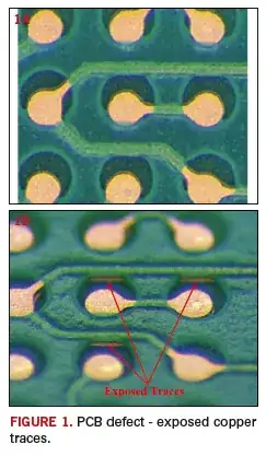 Misaligned solder mask