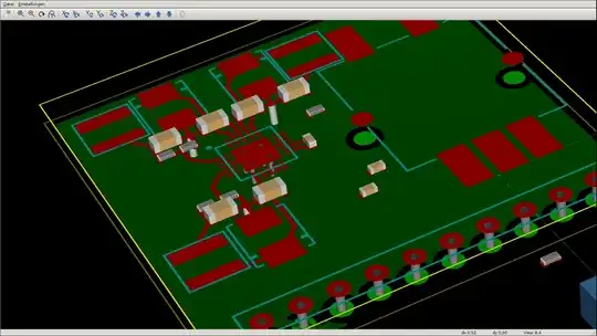 3D view of embedded vias
