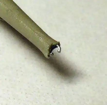 Tip splayed open