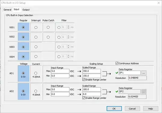Click PLC analog input scaling
