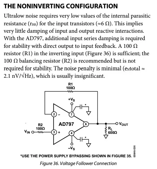 AD797 data sheet excerpt