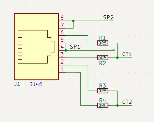 A MagJack with 05R Resistors creating a virtual center tap