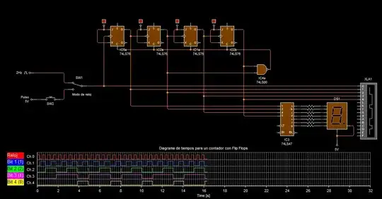 Ripple counter circuit on livewire