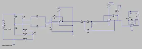 Wheatsone bridge with differential amplifier and Butterworth second order low pass filter 
