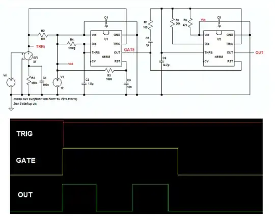 Signal traces routed on a two-layer board with stitching ground vias and ground pour