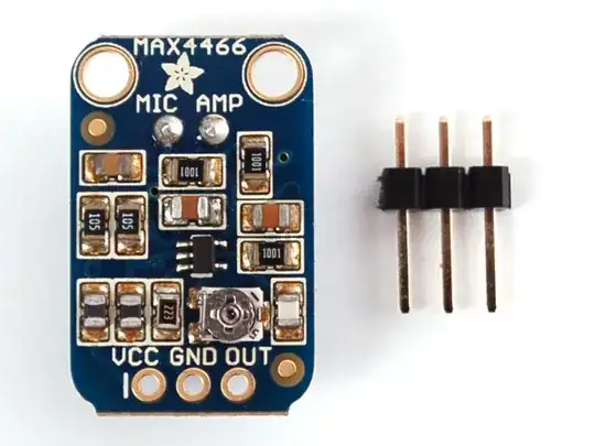 Max4466 Mic Amp Breakout with Trimmer Pot to Adjust the Gain