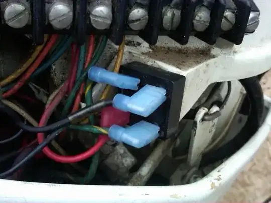 A rectifier connected to female spade connectors