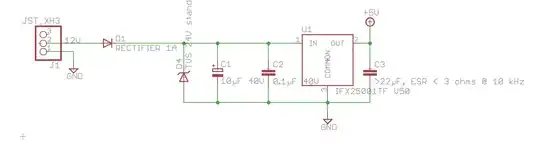 Power input through diode