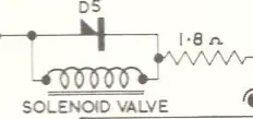 A diode in parallel with a solenoid.