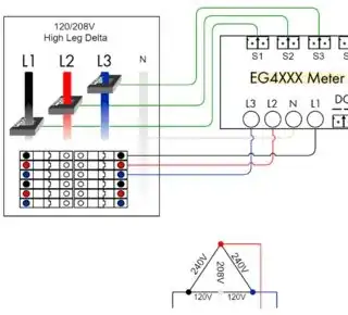 eGuage connection wiring for high leg delta
