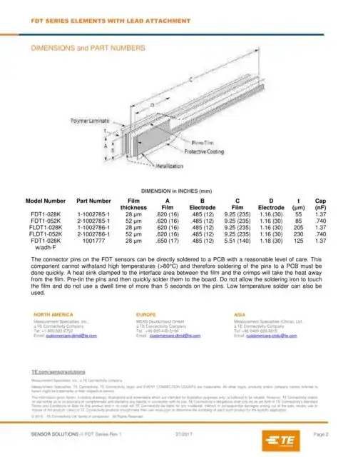 sensor datasheet page 2