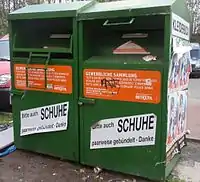 Altkleider-Container, Retextil Recycling International, Farbe: dunkelgrün