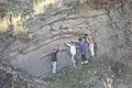 Outcrop of folded rock in Uttarakhand, India
