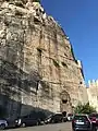 A historic (100 AD) road cutting in Terracina, Italy.