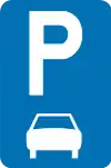 Belgian traffic sign E9b Parking for motorcycles, cars and minibuses.