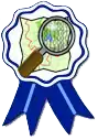 Blue ribbon logo for thanking users or projects