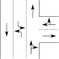 Centre left(right) turn lane