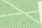 OSM Carto shows a narrow white line along the cutline