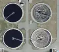 In use and empty clarifiers at Wassmannsdorf Sewage Plant Wassmannsdorf Sewage Plant, Germany